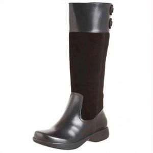Dansko Delilah Leather Zip Up Boot Equestrian Riding Black Suede Boots Size EU38